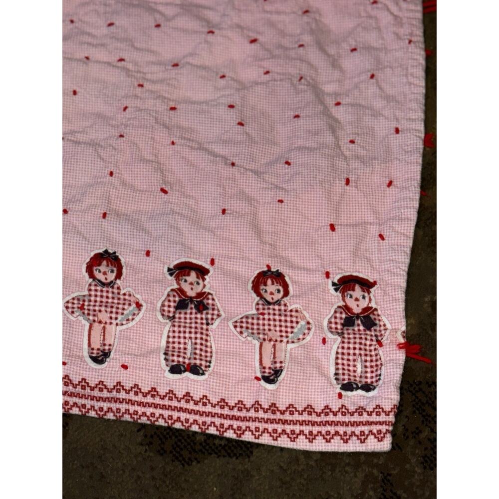 Vintage Patchwork Quilt Folk Art Colorful Scrap Granny Tied - Picture 10 of 15